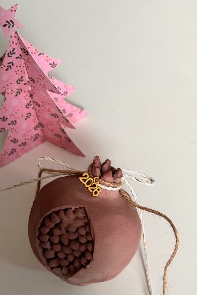 Γούρι «Ρόδι» 2026 μπορντό